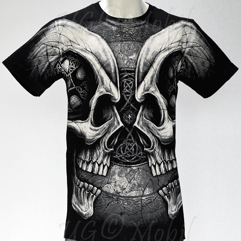T-Shirt doppelter Skull
