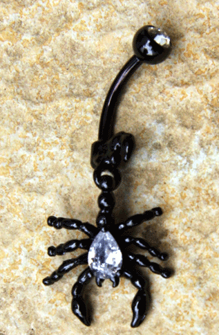 Bauchnabel Piercing Skorpion schwarz