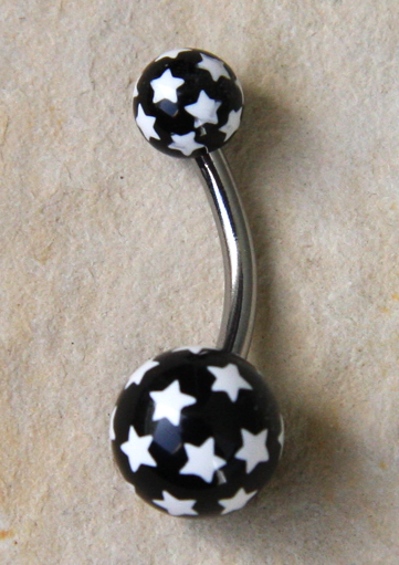 Bauchnabel Piercing Sternchen sw/w