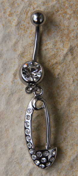 Bauchnabelpiercing weiss