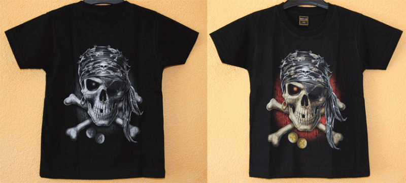 Kinder - T-Shirt  Totenkopf  Pirat
