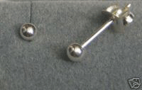 Ohrringe / Ohrstecker -  Silberkugel 3 mm