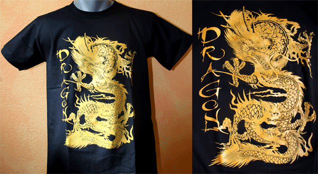 T-Shirt  Drache Gold