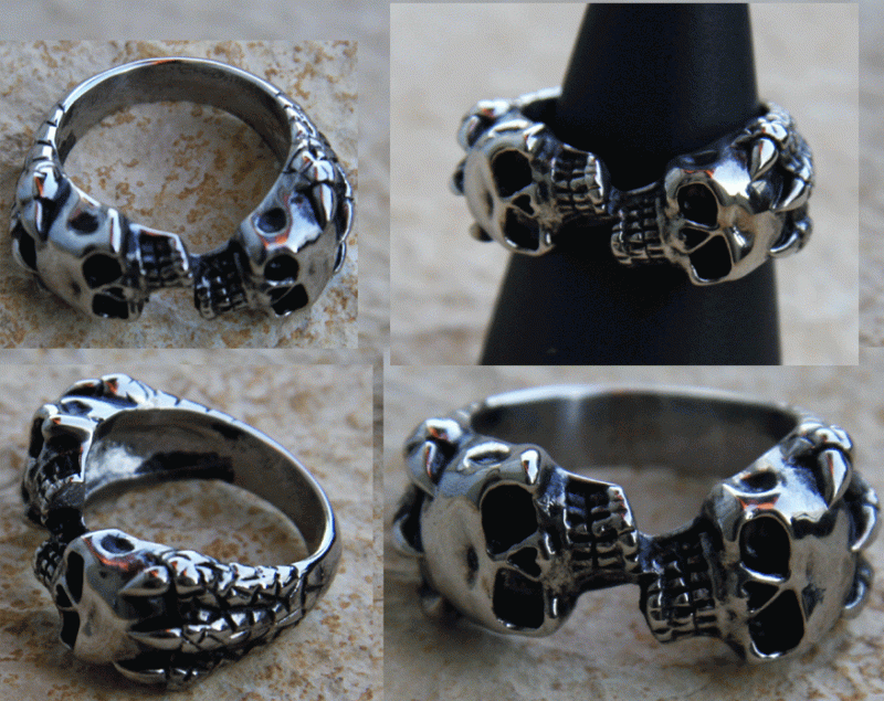 Totenkopf zweifach - Ring