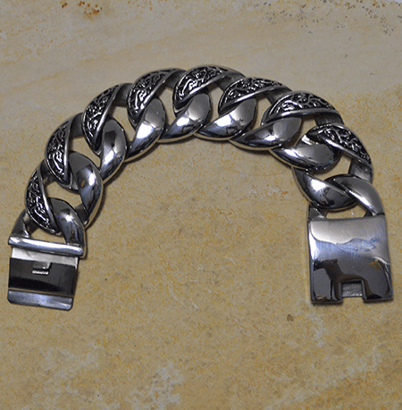 Edelstahl Armkette - breit