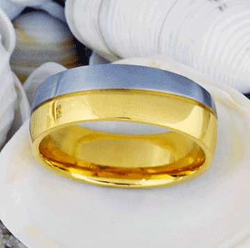 Edelstahl Ring matt / gold