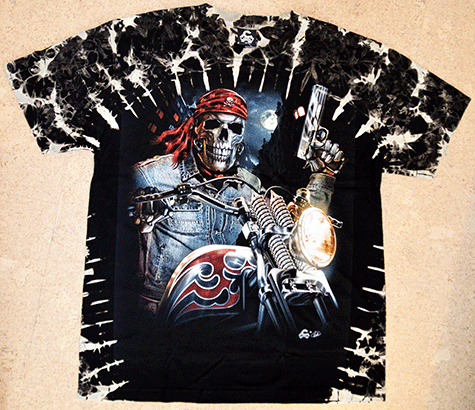 T-Shirt   Skelett-Biker-Pirat