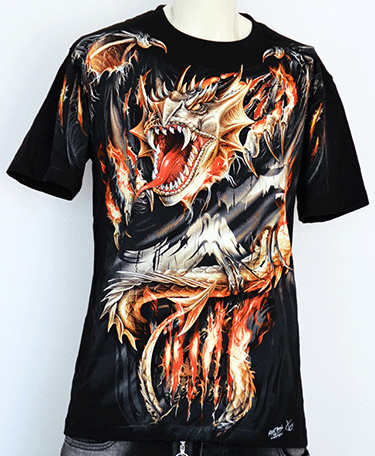 T-Shirt Drache mit Flügel 3 D