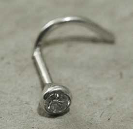 Nasenpiercing - Stein - gebogen 3mm