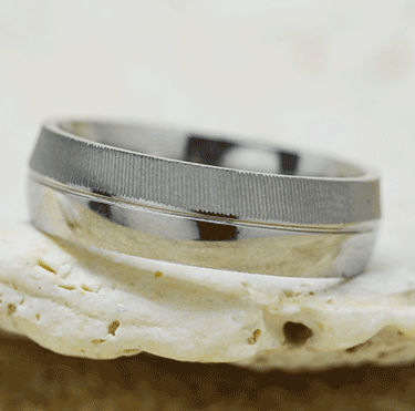 Edelstahl Ring eismatt + glanz