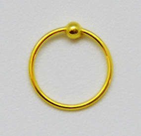 Nasenpiercing kleine Kugel Gold 10 mm