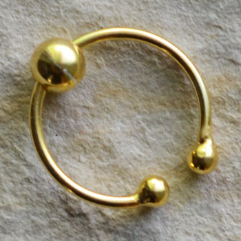 Fake Piercing gold - Kugel beweglich