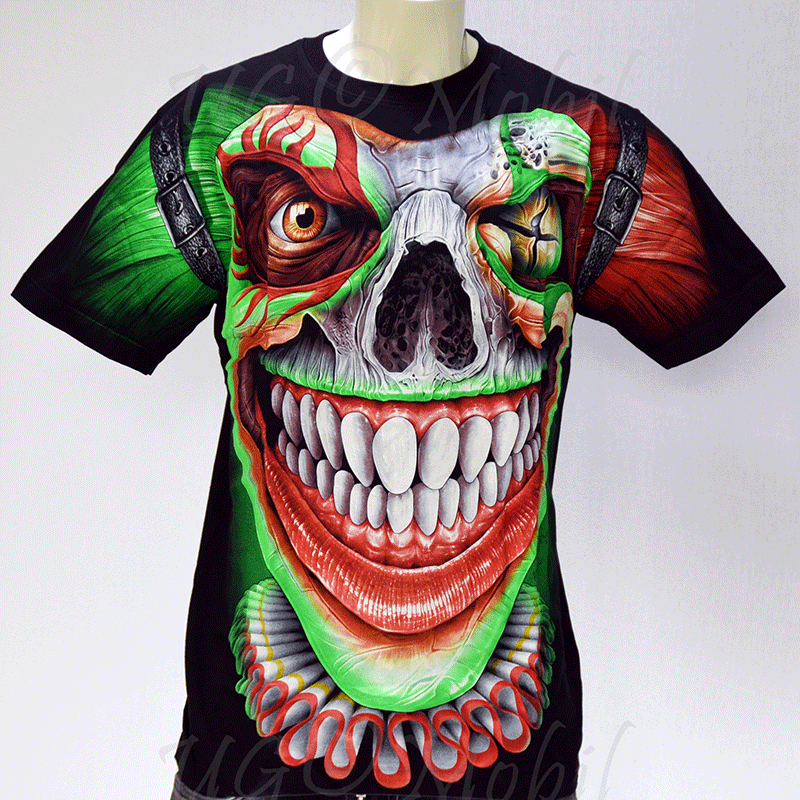 T-Shirt Clown Skull Joker grün