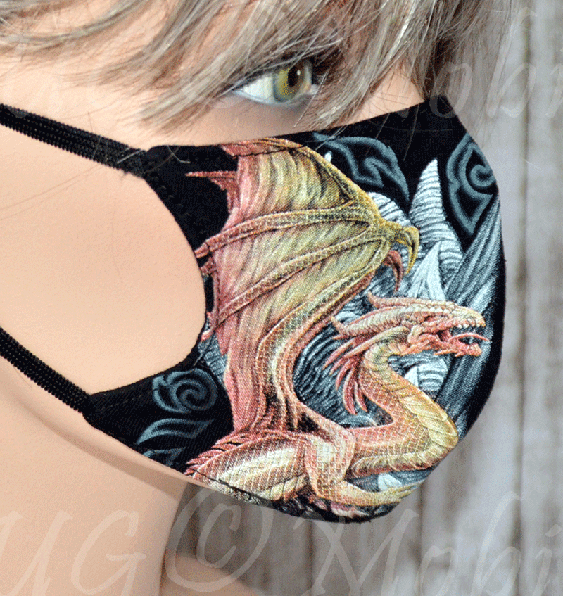 Maske - Gesichtsmaske Drachen- Kids