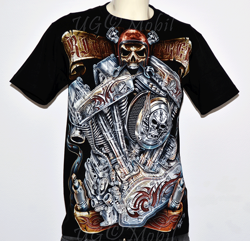 T-Shirt Motorblock Skull