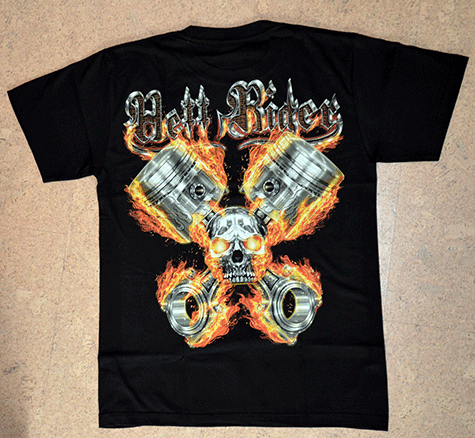 T-Shirt   Skelett-Biker  - 3 D