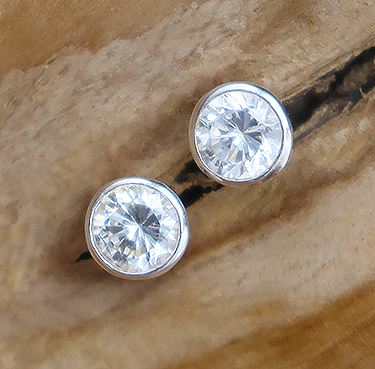 Ohrringe / Ohrstecker - Zirkonia weiss