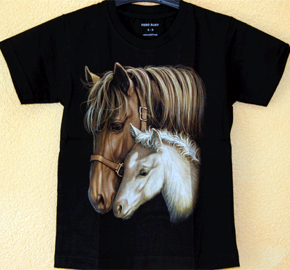 Kids  -  T-Shirt  Pferde braun