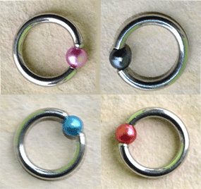 Piercing Ring - Perle  6 mm 4f