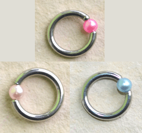 Piercing Ring - Perle  6 mm
