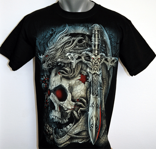 T-Shirt   Schwert mit Totenkopf