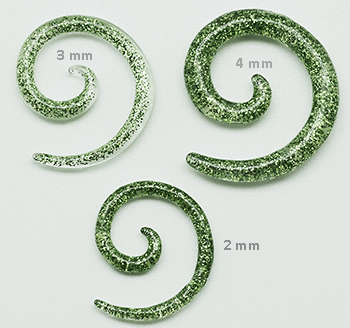 Spirale  glitter-grün