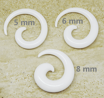 Spirale - weiß  5 - 10 mm