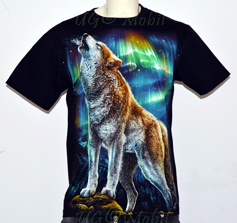 T-Shirt -Wolf-Regenbogen