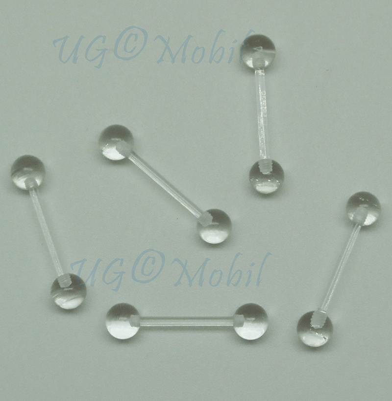 5x Zungenpiercing klar Piercing